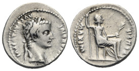 Tiberius, 14-37. Denarius (Silver, 19.35 mm, 3.80 g). Lugdunum, 36-37. “Tribute penny” type. [TI CAES]AR DIVI AVG F AVGVSTVS Laureate head right; one ...