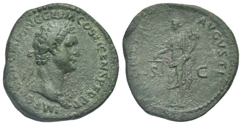 Domitian, 81-96. As (Copper, 27.10 mm, 10.24 g). Rome, 86. IMP CAES DOMIT AVG GE...