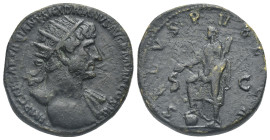 Hadrian, 117-138. Dupondius (Bronze, 24.22 mm, 13.93 g). Rome, 119-121. IMP CAESAR TRAIANVS HADRIANVS AVG PM TR P COS III Radiate bust of Hadrian to r...