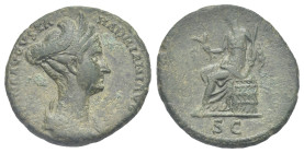 Sabina, wife of Hadrian, 128-136/7. Sestertius (Bronze, 26.58 mm, 9.61 g). Rome, 128-129. [SABI]NA AVGVSTA HADRIANI AVG [P P] Draped bust right, weari...