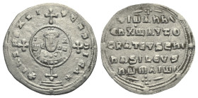 John I Zimisces, 969-976. Miliaresion (Silver, 21.39 mm, 2.47 g). Constantinopolis, 969-976. + IҺSЧS XRI STЧS ҺICA Cross crosslet set on globus above ...