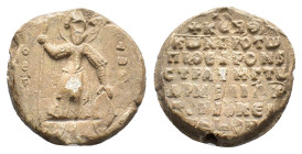 Byzantine Lead Seal. Konstantinos Dokeianos, protoproedros and strategos of Armeniakon, late 11th century. Seal (Lead, 29.83 mm, 23.73 g). Θ.. -Δ/Ⲱ/P,...