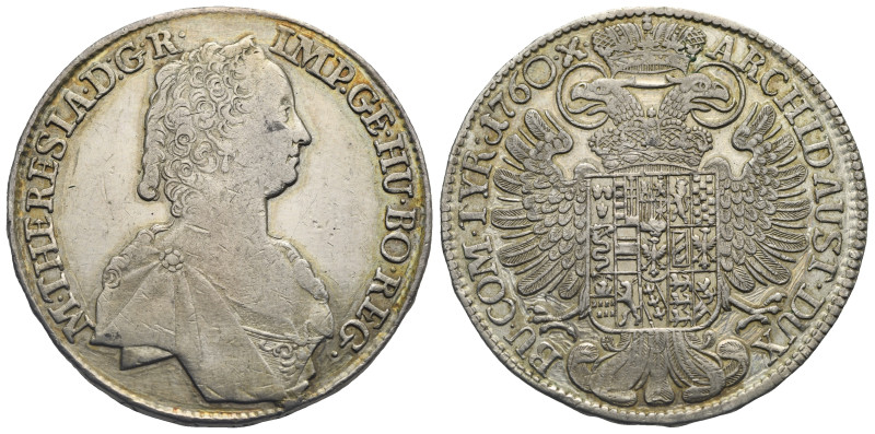 AUSTRIA. Maria Theresia, 1740-1780. Thaler 1760 (Silver, 40.43 mm, 27.83 g). Hal...