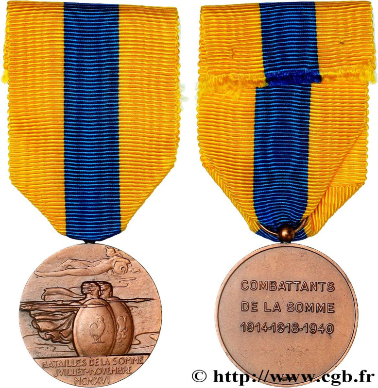 III REPUBLIC
Type : Médaille, Combattants de la Somme 
Date : 1940 
Metal : bron...