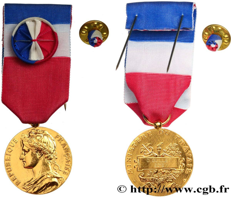 V REPUBLIC
Type : Médaille d’honneur du travail, 30 ans 
Date : 2012 
Metal : gi...