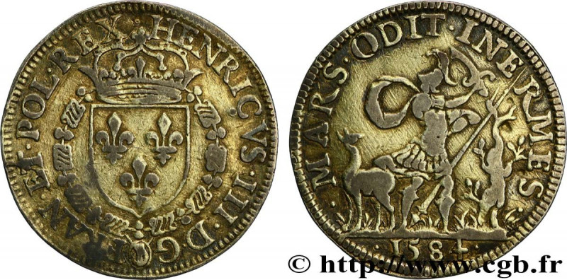 HENRY III
Type : HENRI III 
Date : 1584 
Metal : gold plated silver 
Diameter : ...