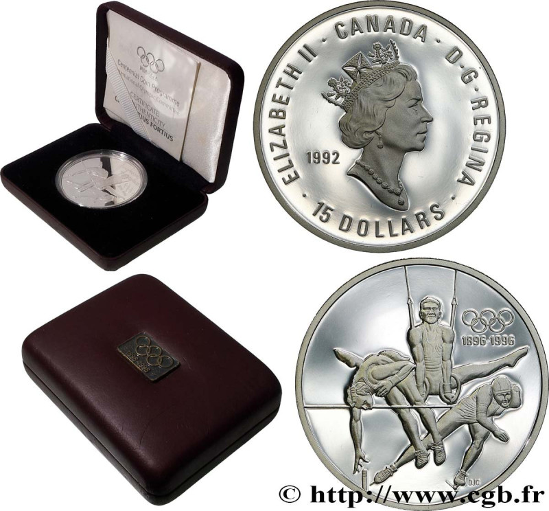 CANADA
Type : 15 Dollars BE Elisabeth II / Jeux Olympiques, saut en hauteur, ann...