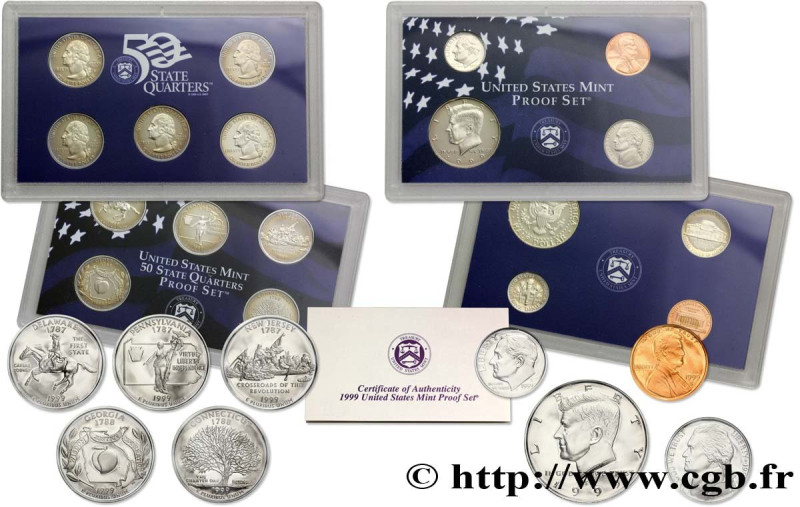 UNITED STATES OF AMERICA
Type : Série Proof Set 9 Monnaies 
Date : 1999 
Mint na...