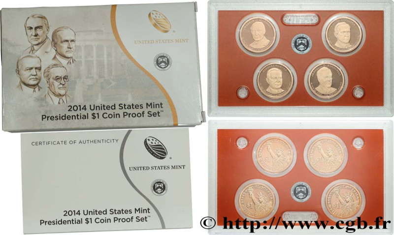 UNITED STATES OF AMERICA
Type : PRESIDENTIAL SET - 1 Dollar - PROOF SET - 4 monn...