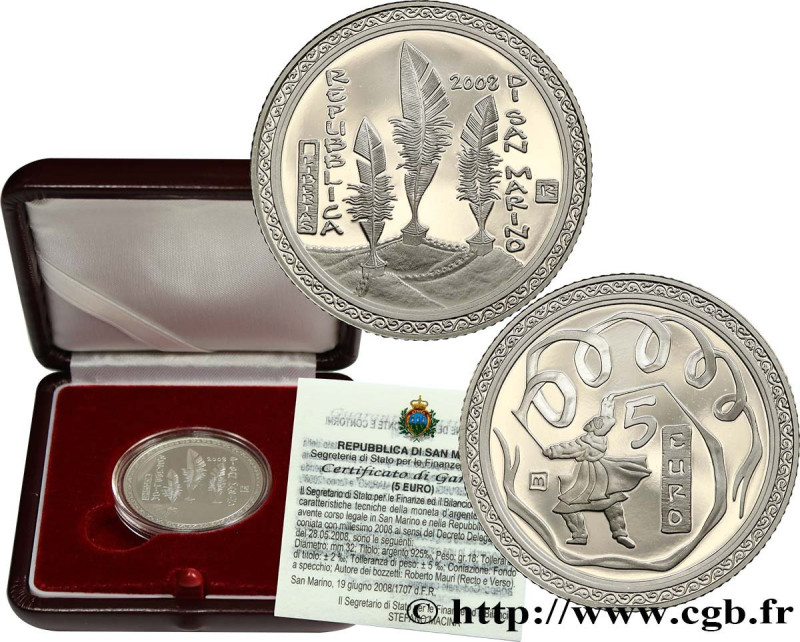 SAN MARINO
Type : Belle Épreuve 5 Euro JEUX OLYMPIQUES DE PÉKIN 
Date : 2008 
Mi...