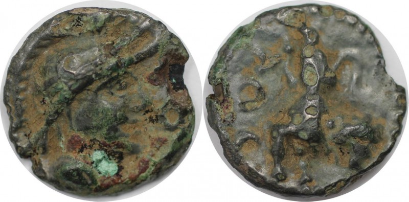 Keltische Münzen, GALLIA. SEQUANI. Potin vor 52 v. Chr., 2.17 g. 15.5 mm. Castel...