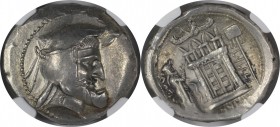 Griechische Münzen. PARTHIA. Königreich Persis. Autophradates (Vadfradad) I. AR Tetradrachme 3. frühes 2. Jh. v. Chr, Silber. 16.71 g. NGC MS Strike: ...