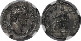 Römische Münzen, MÜNZEN DER RÖMISCHEN KAISERZEIT. Antoninus Pius, AR Denarius (3.15 g) 138-161 n. Chr., Rome Mint. rv Clementia or Vesta std. Laureate...