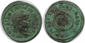 Römische Münzen, MÜNZEN DER RÖMISCHEN KAISERZEIT. Constantinus Junior als Caesar 317-337 n. Chr. Follis (Arelate), Vs: CONSTANTINVS IVN NOB C. Rs: VOT...
