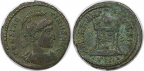 Römische Münzen, MÜNZEN DER RÖMISCHEN KAISERZEIT. Constantinus I. (306-337 n. Chr). Follis (Treveris) 322-323 n. Chr, Vs: CONSTAN TIVSAVG Brb. in Panz...
