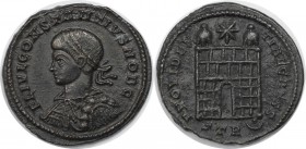 Römische Münzen, MÜNZEN DER RÖMISCHEN KAISERZEIT. Constantinus (II.) als Caesar 324-337 n. Chr. Follis (Trier), 2. Offizin. (324-330 n. Chr). Vs: FL I...