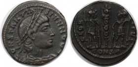 Römische Münzen, MÜNZEN DER RÖMISCHEN KAISERZEIT. Constantinus Junior als Caesar 317-337 n. Chr. Follis (Constantinopolis) 335-337 n. Chr., Vs: CONSTA...