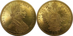RDR – Habsburg – Österreich, KAISERREICH ÖSTERREICH. Franz Joseph I. (1848-1916). 4 Dukaten 1892, Wien, Gold. Fr: 487, Herinek: 47, Jaeger 345. Schön-...