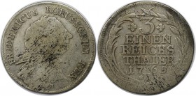 Altdeutsche Münzen und Medaillen, BRANDENBURG IN PREUSSEN. Friedrich II. (1740-1786). 1/3 Taler 1765 B, Breslau. KM 303. Schön-sehr schön