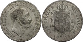 Altdeutsche Münzen und Medaillen, HANNOVER. Ernst August (1837-1851). Taler 1845 A, Vs: kopf n.r. / Rs: Gekrontes Wappen mit geraden Kanten. Silber. K...