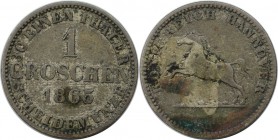 Altdeutsche Münzen und Medaillen, HANNOVER. Georg V. (1851-1866). 1 Groschen 1865 B, Silber. KM 236. Sehr Schön
