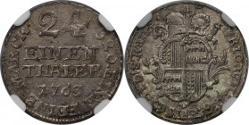 Altdeutsche Münzen und Medaillen, HILDESHEIM, Bistum. Friedrich Wilhelm von Westfalen (1763-1789). 1/24 Taler 1763, Silber. KM 108. NGC AU Details