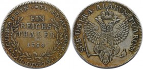 Altdeutsche Münzen und Medaillen, JEVER, Grafschaft. Friederike Auguste Sophie von Anhalt-Zerbst (1793-1807). Silberhütte (Anhalt). Reichstaler 1798, ...