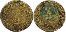 Altdeutsche Münzen und Medaillen, Minden-Bistum. Anton von Schaumburg (1587-1599). 1/24 Taler (Groschen) 1597. Schön. Selten!