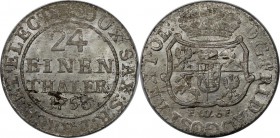 Altdeutsche Münzen und Medaillen, SACHSEN - ALBERTINE. Friedrich August II. (1733-1763). 1/24 Taler 1756 FWoF, Silber. Vorzüglich-stempelglanz. Randfe...