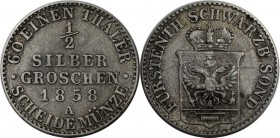 Altdeutsche Münzen und Medaillen, Schwarzburg-Sondershausen. Günther Friedrich Karl II. (1835-1880). 1/2 Silbergroschen 1858 A, Silber. KM 144. Sehr s...