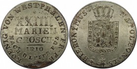 Altdeutsche Münzen und Medaillen, Westfalen. Hieronymus Napoleon (1807-1813). XXIIII Mariengroschen 1810 B, Silber. KM 110. AKS 12. Vorzüglich-stempel...
