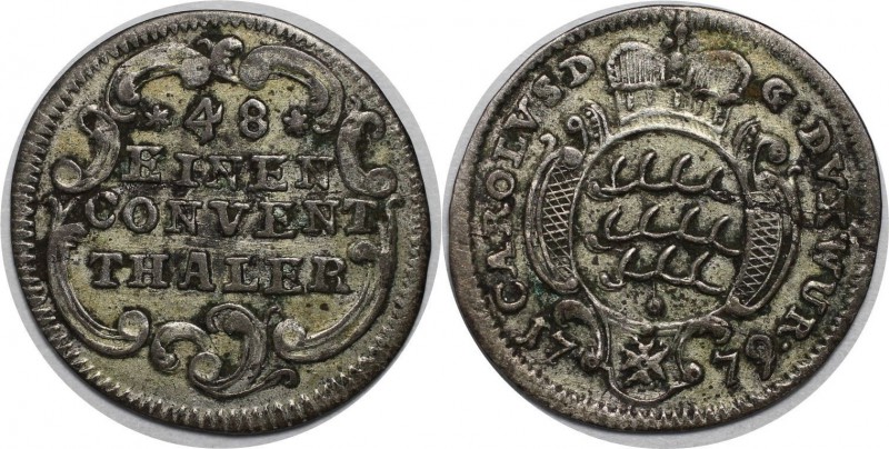 Altdeutsche Münzen und Medaillen, WÜRTTEMBERG. Karl Eugen (1744-1793). 1/48 Tale...