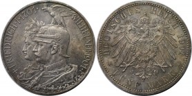 Deutsche Münzen und Medaillen ab 1871, REICHSSILBERMÜNZEN, Preußen, Wilhelm II (1888-1918). 200 Jahre Königreich, 5 Mark 1901, Silber. Jaeger 106. AKS...
