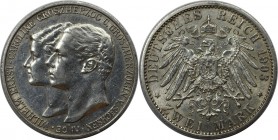 Deutsche Münzen und Medaillen ab 1871, REICHSSILBERMÜNZEN, Sachsen-Weimar-Eisenach. Wilhelm Ernst (1901-1918) Hochzeit mit Caroline v. Reuß. 2 Mark 19...