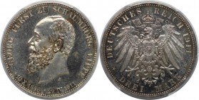 Deutsche Münzen und Medaillen ab 1871, REICHSSILBERMÜNZEN, Schaumburg-Lippe, Georg (1893-1911). Auf seinen Tod. 3 Mark 1911 A, Silber. KM 55. PCGS PR-...