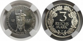 Deutsche Münzen und Medaillen ab 1871, WEIMARER REPUBLIK. Rheinlande. 3 Mark 1925 F. Silber. Jaeger 321. NGC PF-64 Cameo.