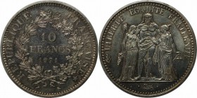 Europäische Münzen und Medaillen, Frankreich / France. Herkulesgruppe. 10 Francs 1971, Silber. Stempelglanz