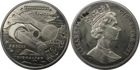 Europäische Münzen und Medaillen, Gibraltar. Eurotunnel. 2.8 Ecus 1993, Kupfer-Nickel. KM #478. Stempelglanz