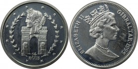 Europäische Münzen und Medaillen, Gibraltar. Napoleon und Arc the Triomph. 14 Ecus 1995. Silber. KM 495. Stempelglanz