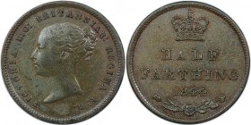 Europäische Münzen und Medaillen, Großbritannien / Vereinigtes Königreich / UK / United Kingdom. Victoria. (1837-1901). Half Farthing 1844, Kupfer. KM...