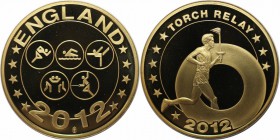 Europäische Münzen und Medaillen, Großbritannien / Vereinigtes Königreich / UK / United Kingdom. "Torch Relay". Medal 2012. Polierte Platte, Fingerabd...