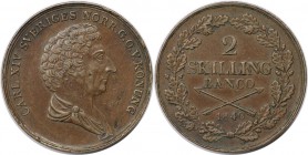 Europäische Münzen und Medaillen, Schweden / Sweden. Carl XIV Johan. 2 Skilling 1840, Kupfer. KM 643. Fast Vorzüglich