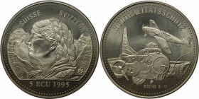Europäische Münzen und Medaillen, Schweiz / Switzerland. Neutralitätsschutz. 5 Ecu 1995, Kupfer-Nickel. Stempelglanz