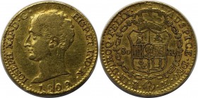 Europäische Münzen und Medaillen, Spanien / Spain. Joseph Napoleon (1808-1813). 80 Reales 1809 M AI, Gold. 6.65 g. KM 542. Sehr schön