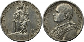 Europäische Münzen und Medaillen, Vatikan. Pius XI. (1922-1939). 10 Lire 1930 / IX, Silber. KM 21. Fast Stempelglanz