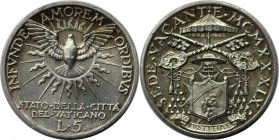 Europäische Münzen und Medaillen, Vatikan. Sedisvakanz. 5 Lire 1939, Silber. KM 20. Stempelglanz