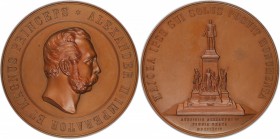 Russische Münzen und Medaillen, Alexander III (1881-1894). Bronzmedaille 1894, v. A. Griliches. Denkmal Alexander II. in Helsinki. Bronze. 147.10 g. V...
