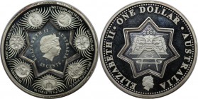 Weltmünzen und Medaillen, Australien / Australia. "Centenary of Federation". Holey Dollar & Dump. 1 Dollar 2001, Silber. Polierle Platte