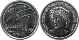 Weltmünzen und Medaillen, Brasilien / Brazil. 100. Jahrestag Republik Brasilien. 1 Cruzado Novo 1989. KM 615. Stempelglanz