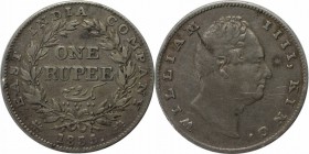 Weltmünzen und Medaillen, Indien / India. British Indien. William IV (1830-1837). 1 Rupie 1835, Silber. KM 450.7. Sehr Schön
